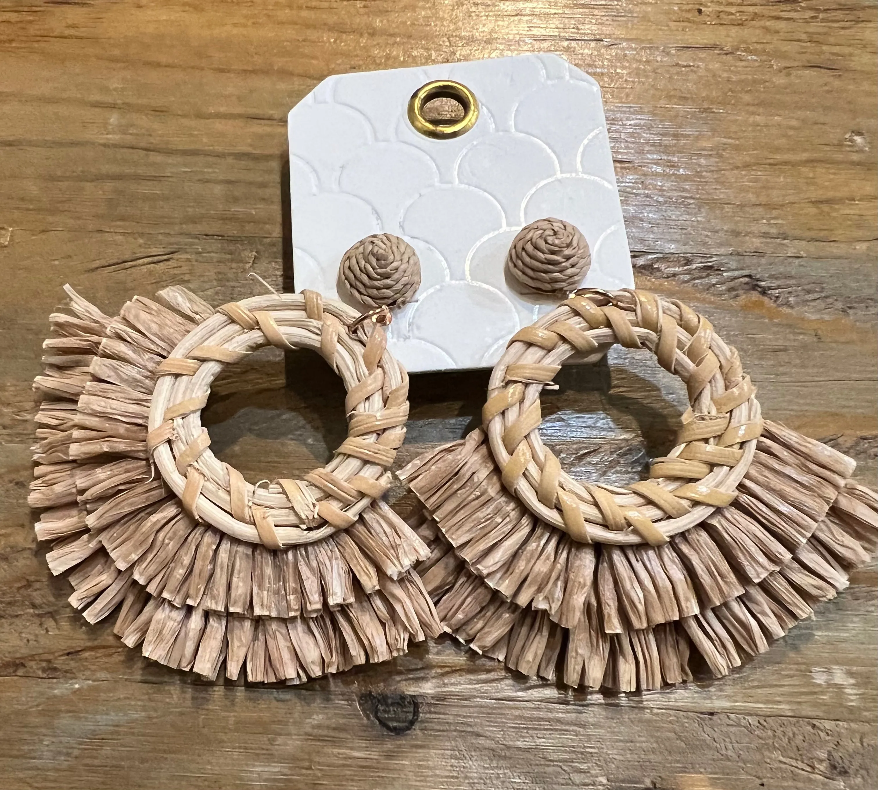 Raffia Fringe Earrings
