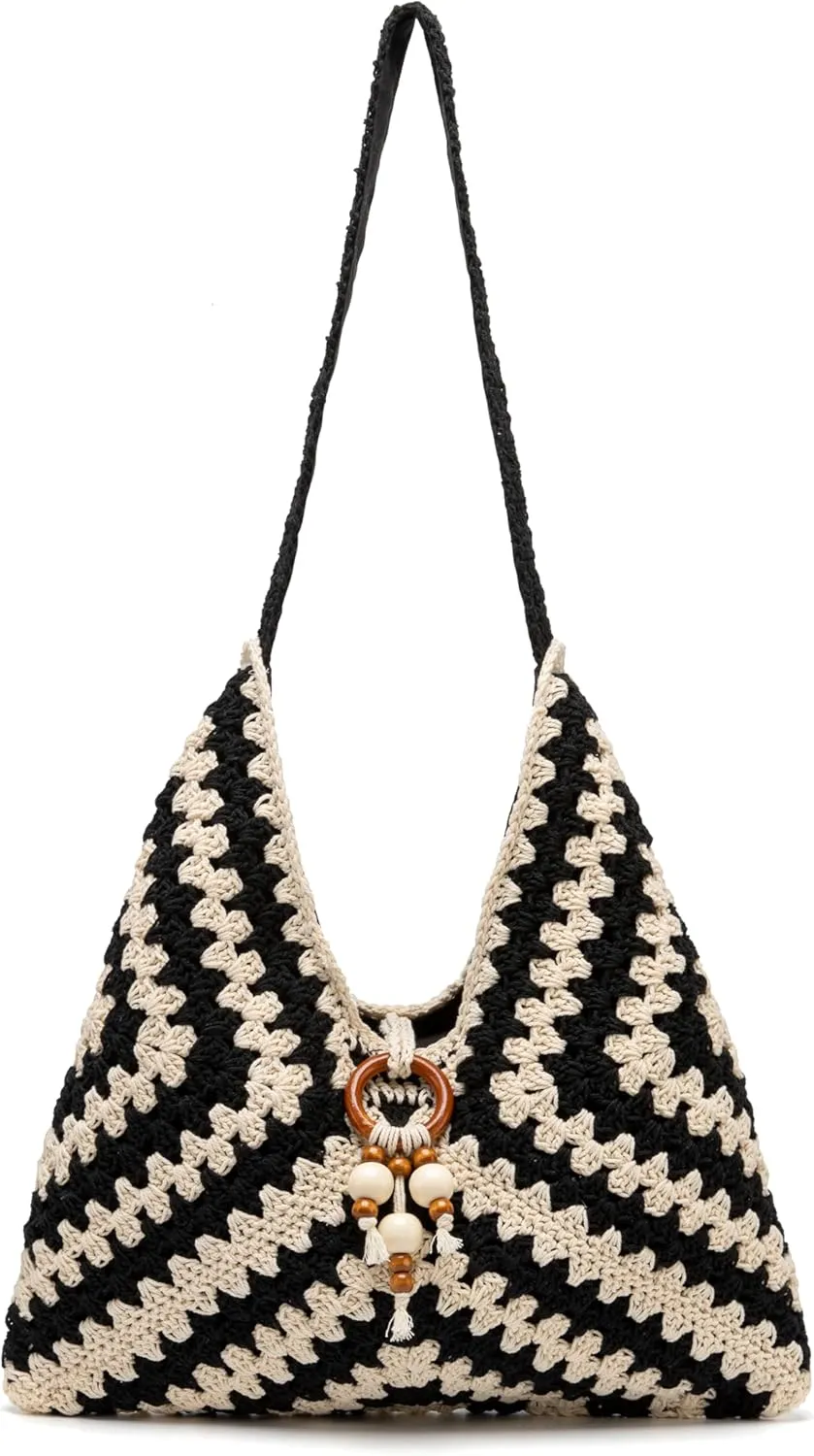 Rejolly Straw Hobo Bag for Women Tote Bag Summer Vacation Beach Handbags Boho Bohemian Style Shoulder Purse