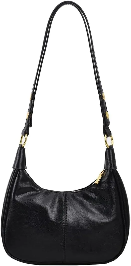 Retro Shoulder Bags for Women Vegan Leather Tote Handbags Slouchy Large Crossbody Bag with Adjustable Strap