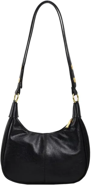 Retro Shoulder Bags for Women Vegan Leather Tote Handbags Slouchy Large Crossbody Bag with Adjustable Strap