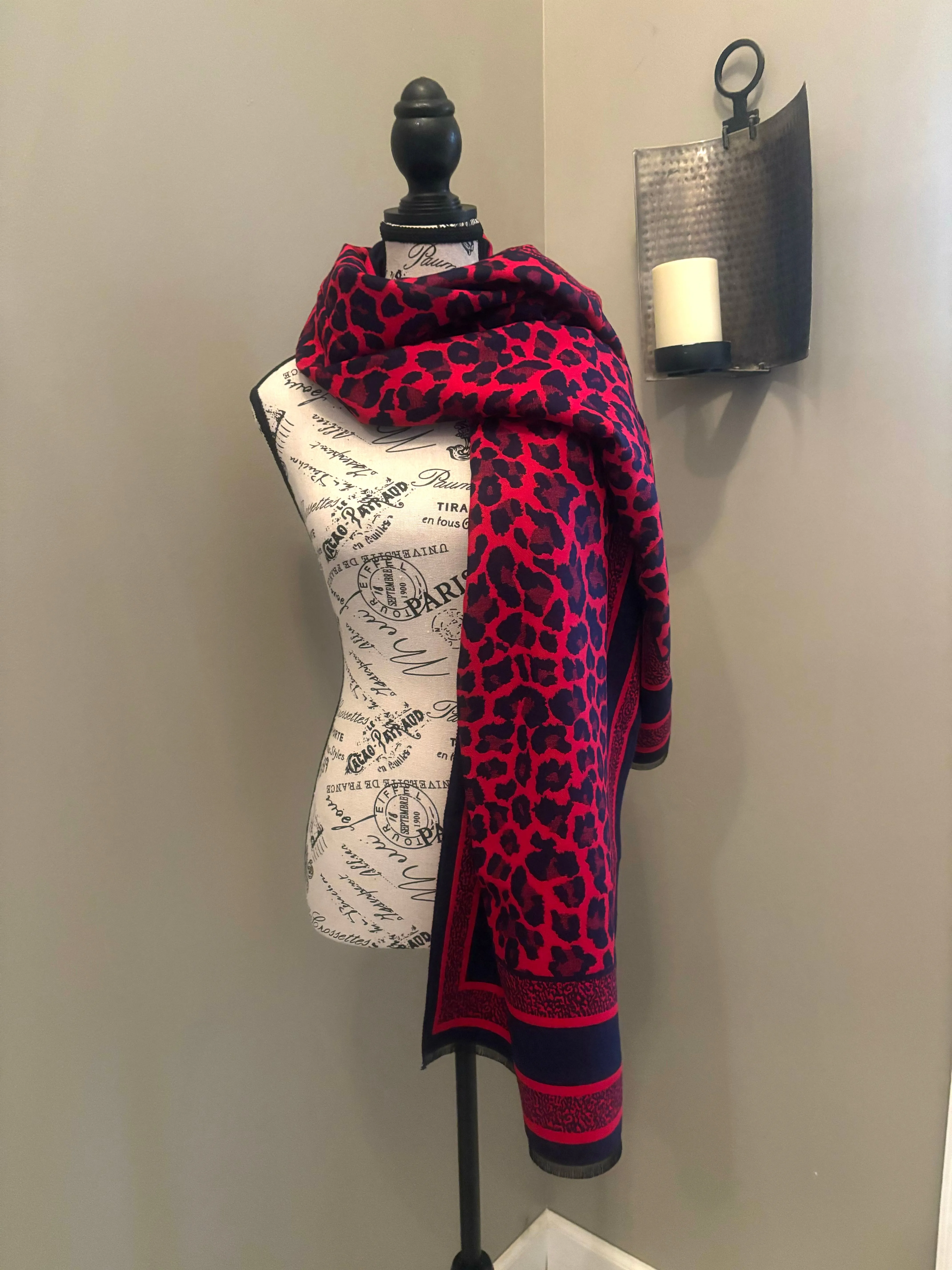 Reversible Leopard Pattern Scarf