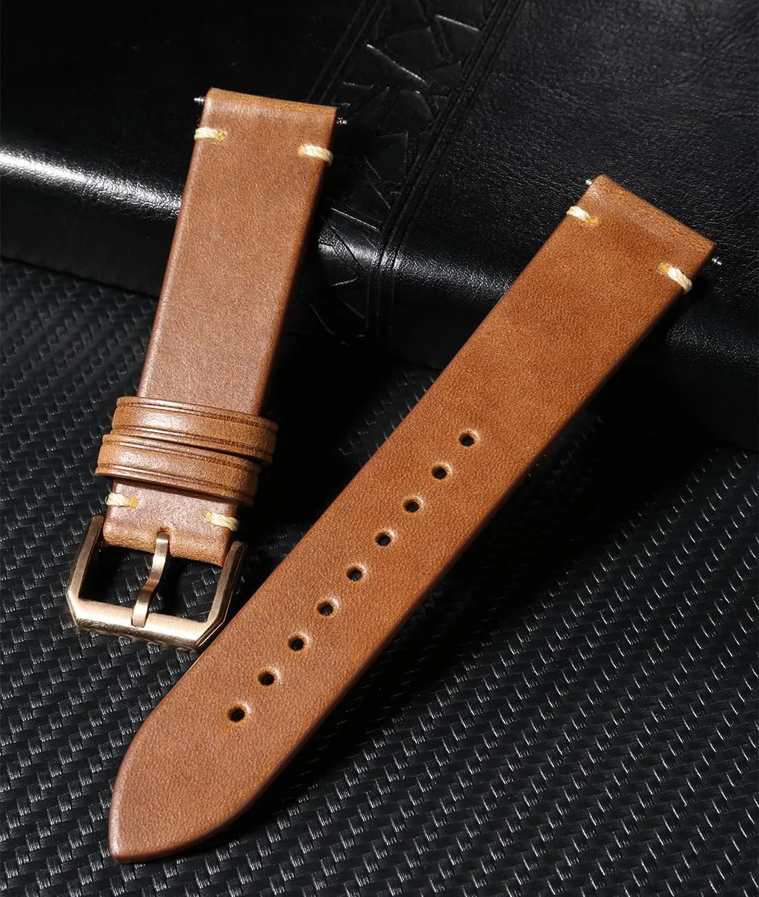 REZERO Quick Release Watch Band, Top Grain Leather Watch Straps, Italian Calfskin Watchbands Replacement 18mm 19mm 20mm 21mm 22mm 23mm 24mm for Men, Women