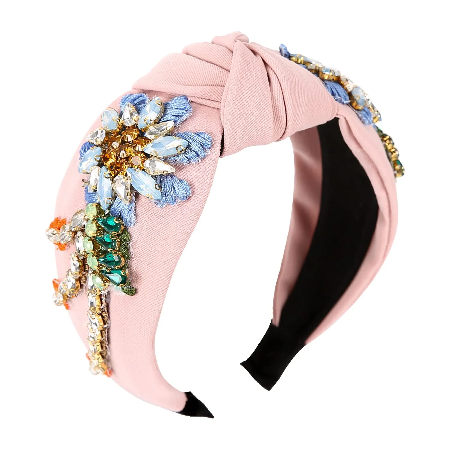 Rhinestone Crystal Headband For Women Handmade Jewelry Girls Hair Accessories Diamond Fashion Headbands Girl Handmade Beaded Glitter Flower Hairbands
