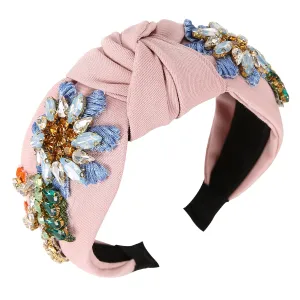 Rhinestone Crystal Headband For Women Handmade Jewelry Girls Hair Accessories Diamond Fashion Headbands Girl Handmade Beaded Glitter Flower Hairbands