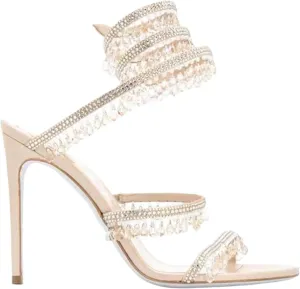 Rhinestone Tassel Wrap Around Heels for Women,Women's Colorful Diamonds Twist Around Open Round Toe Lace up Heeled Sandals, Dress Wedding Prom High Heeled Shoes