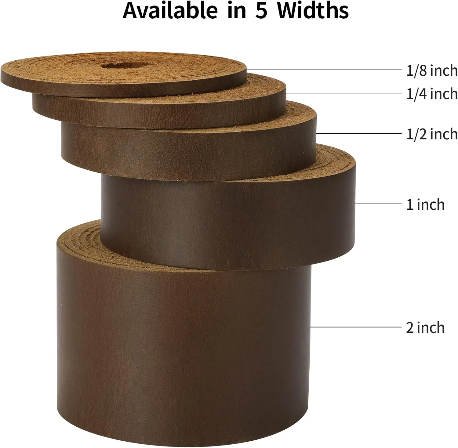 Ringsun 2 Inches Wide Flat Leather Straps for Crafts, Full Grain Leather Strips for Crafts, Tooling (2mm Thick 72.5 Inches Long Dark Brown)