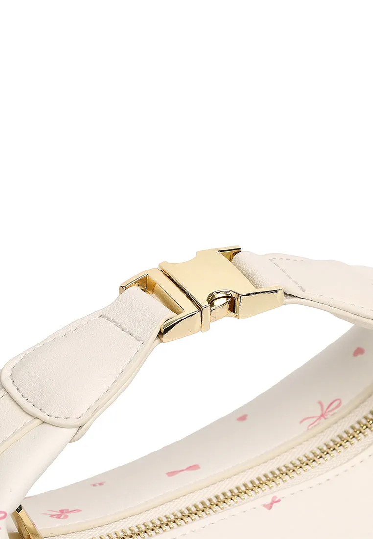 Riri in Love Belt Buckle Hobo Bag (Beige)