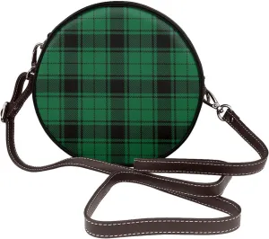 Round Crossbody Bags for Women, Faux Leather Circle Purse Zipper Small Shoulder Bag with Adjustable Straps