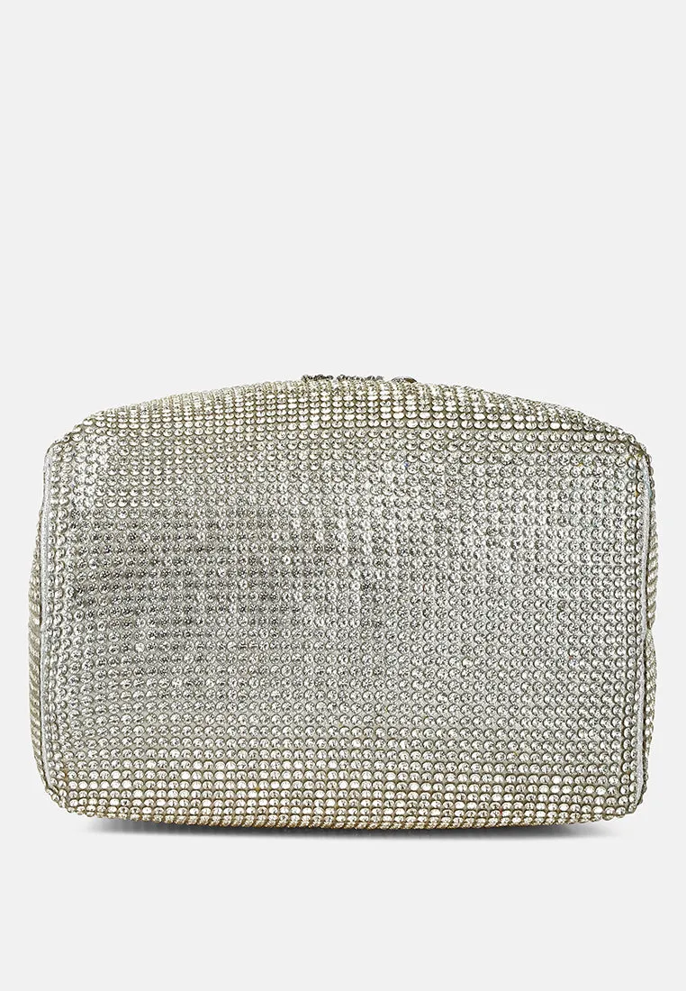 Round Handle Rhinestone Bucket Bag By RAG