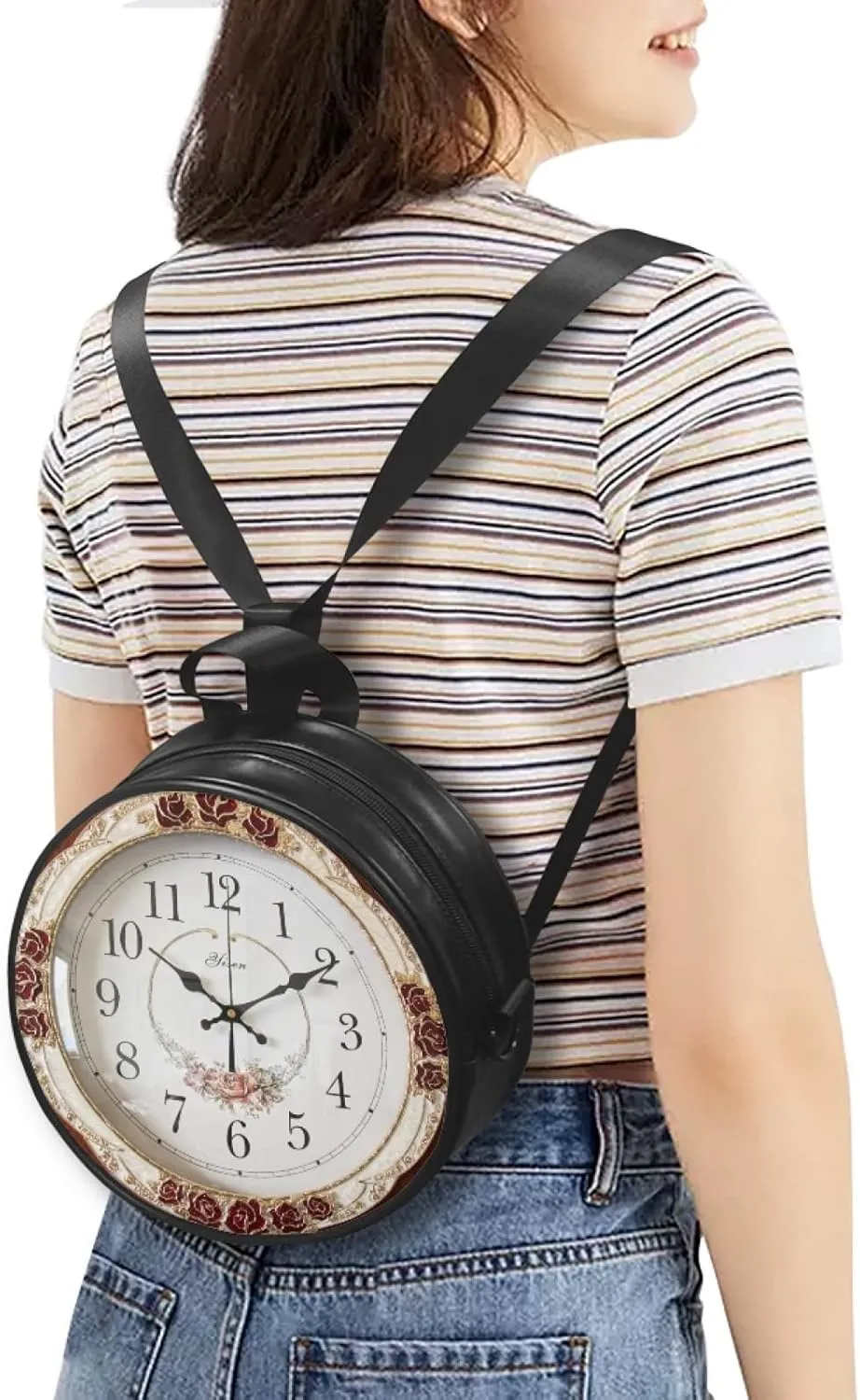 Round Women's Tote Handbags, PU Leather Round Crossbody Bags for Women, Small Durable Satchel Bag Clutch Purse