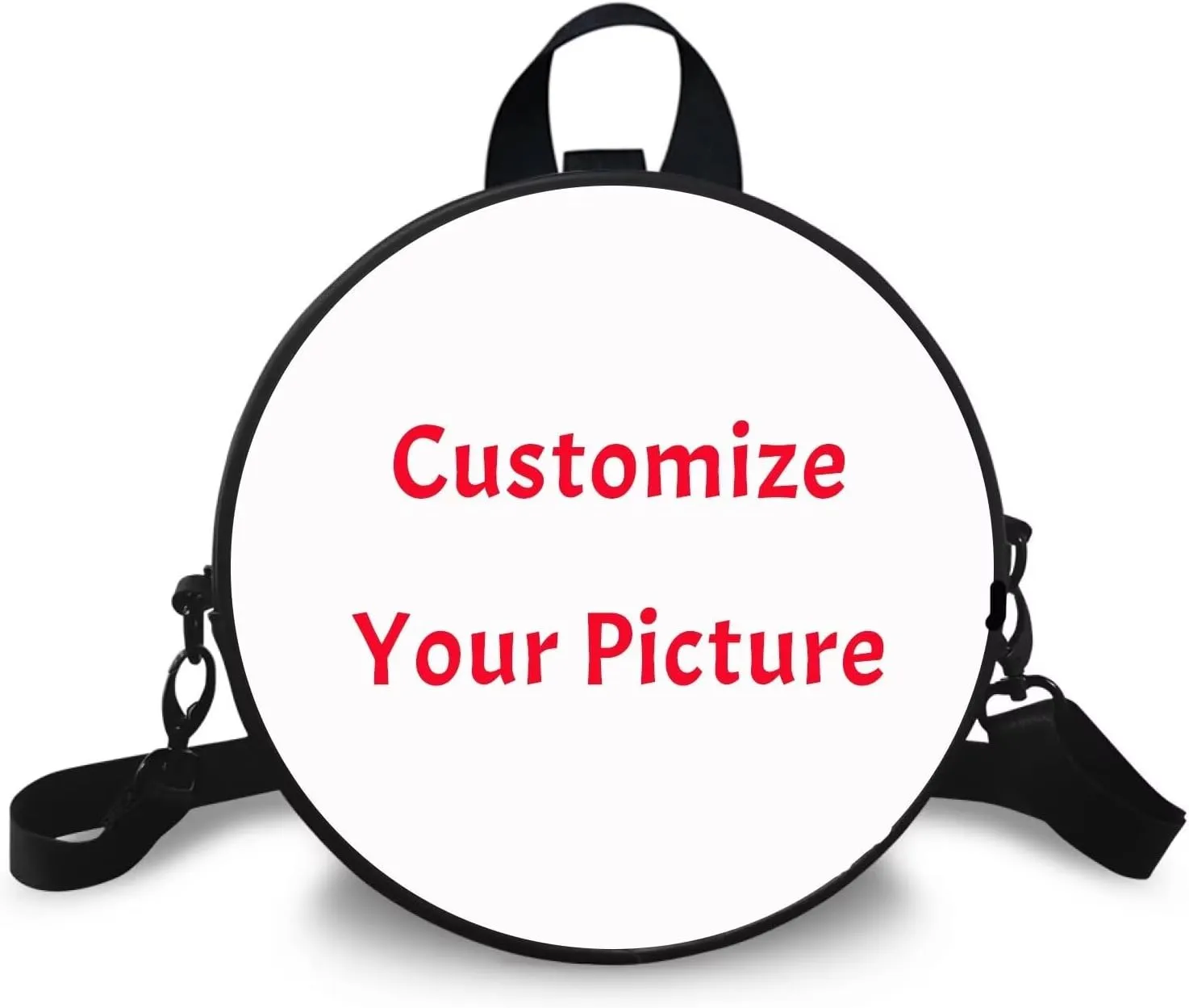 Round Women's Tote Handbags, PU Leather Round Crossbody Bags for Women, Small Durable Satchel Bag Clutch Purse