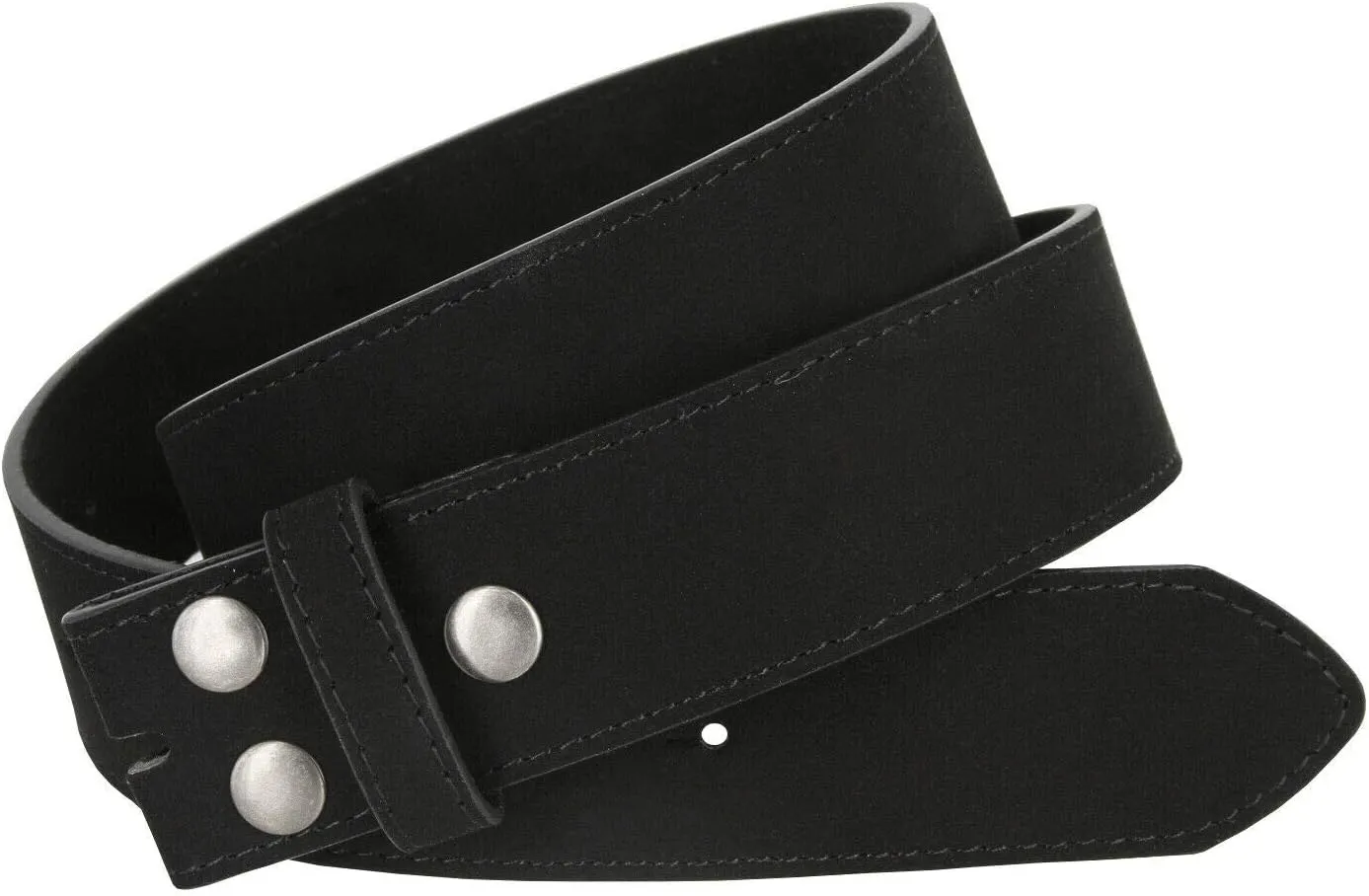 Rounded Edge Buckle & Antique Gold Oval Buckle Casual Jean Suede Leather Belt 1-1/2"(38mm) Wide