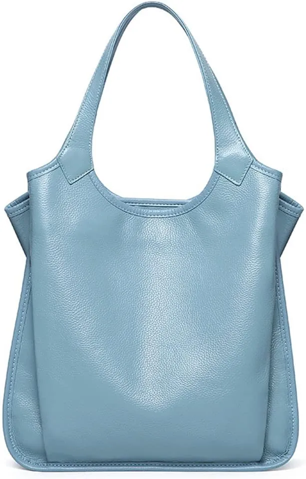 ROUROU Hobo Tote Bag for Women Genuine Leather Handbag Large Capacity Shoulder Bag Retro Satchel