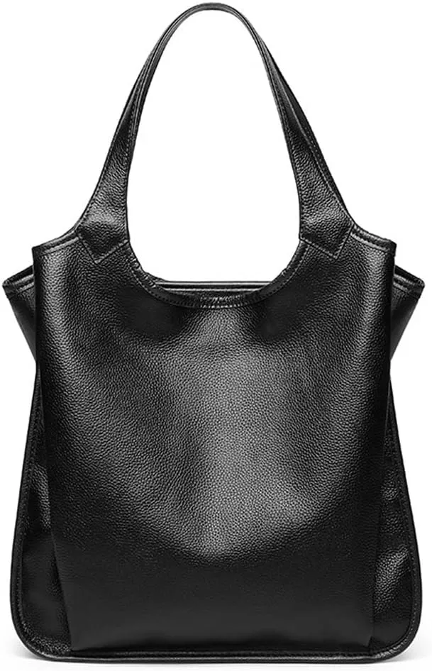 ROUROU Hobo Tote Bag for Women Genuine Leather Handbag Large Capacity Shoulder Bag Retro Satchel