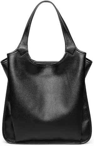 ROUROU Hobo Tote Bag for Women Genuine Leather Handbag Large Capacity Shoulder Bag Retro Satchel