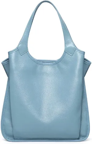 ROUROU Hobo Tote Bag for Women Genuine Leather Handbag Large Capacity Shoulder Bag Retro Satchel