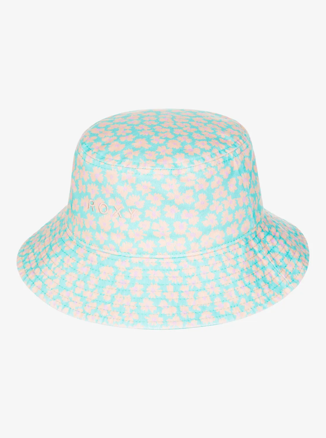 Roxy Tiny Honey Girls Bucket Hat - Aruba Blue Flower Bed
