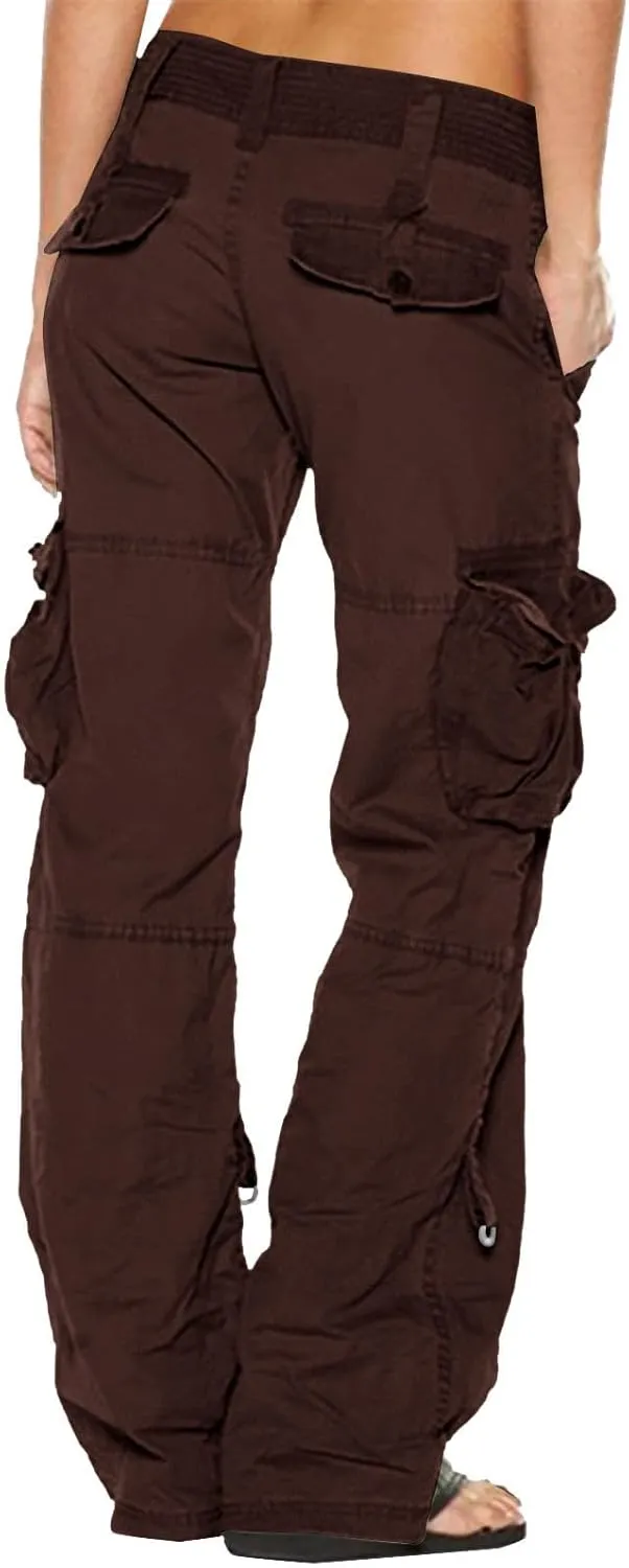Ruziyoog Women's Tactical Cargo Pants High Waisted Hiking Tactical Army Combat Work Combat Military Trouser with Multi-Pocket