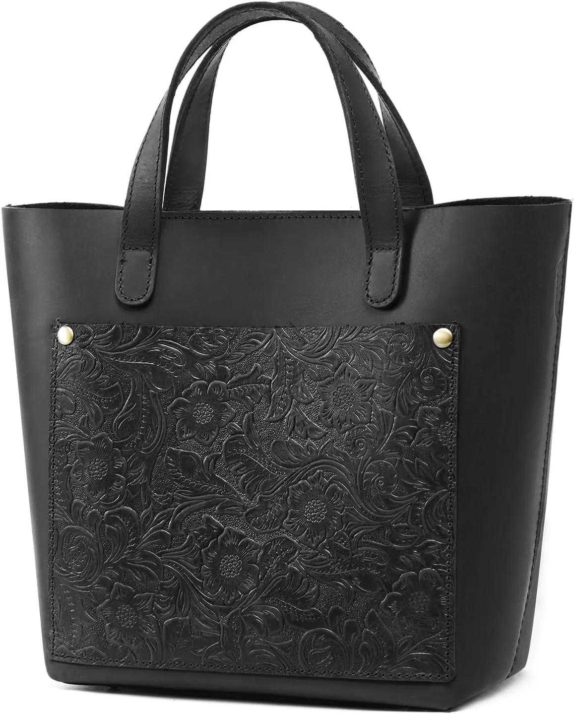 S-ZONE Leather Mini Crossbody Tote Bag Satchel Top-Handle Handbags Shoulder Purses with Inner Pouch