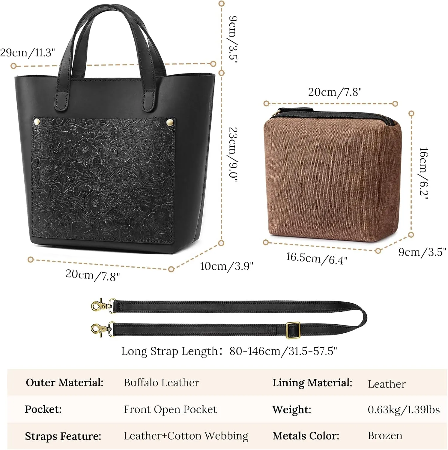 S-ZONE Leather Mini Crossbody Tote Bag Satchel Top-Handle Handbags Shoulder Purses with Inner Pouch