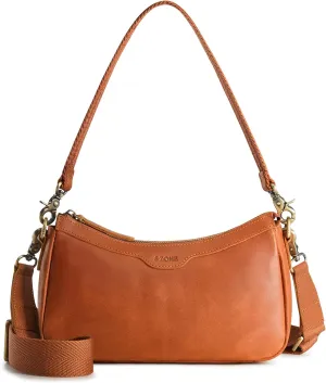 S-ZONE Leather Shoulder Bag for Women Small Crossbody Bags Hobo Purses with 2 Straps