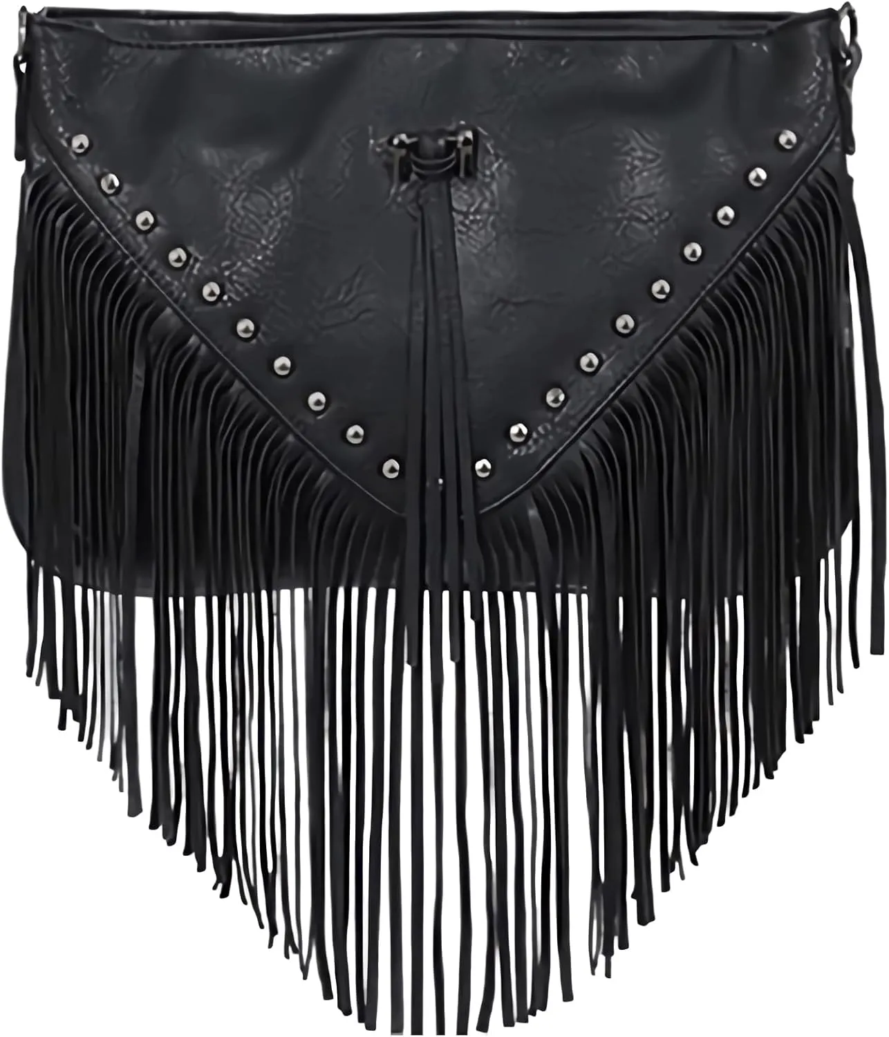 Saddhu Fringe Crossbody Purse for Women Faux Leather Handbag Tassel Bohemian Cross Body Bag for Wedding Cocktail Party