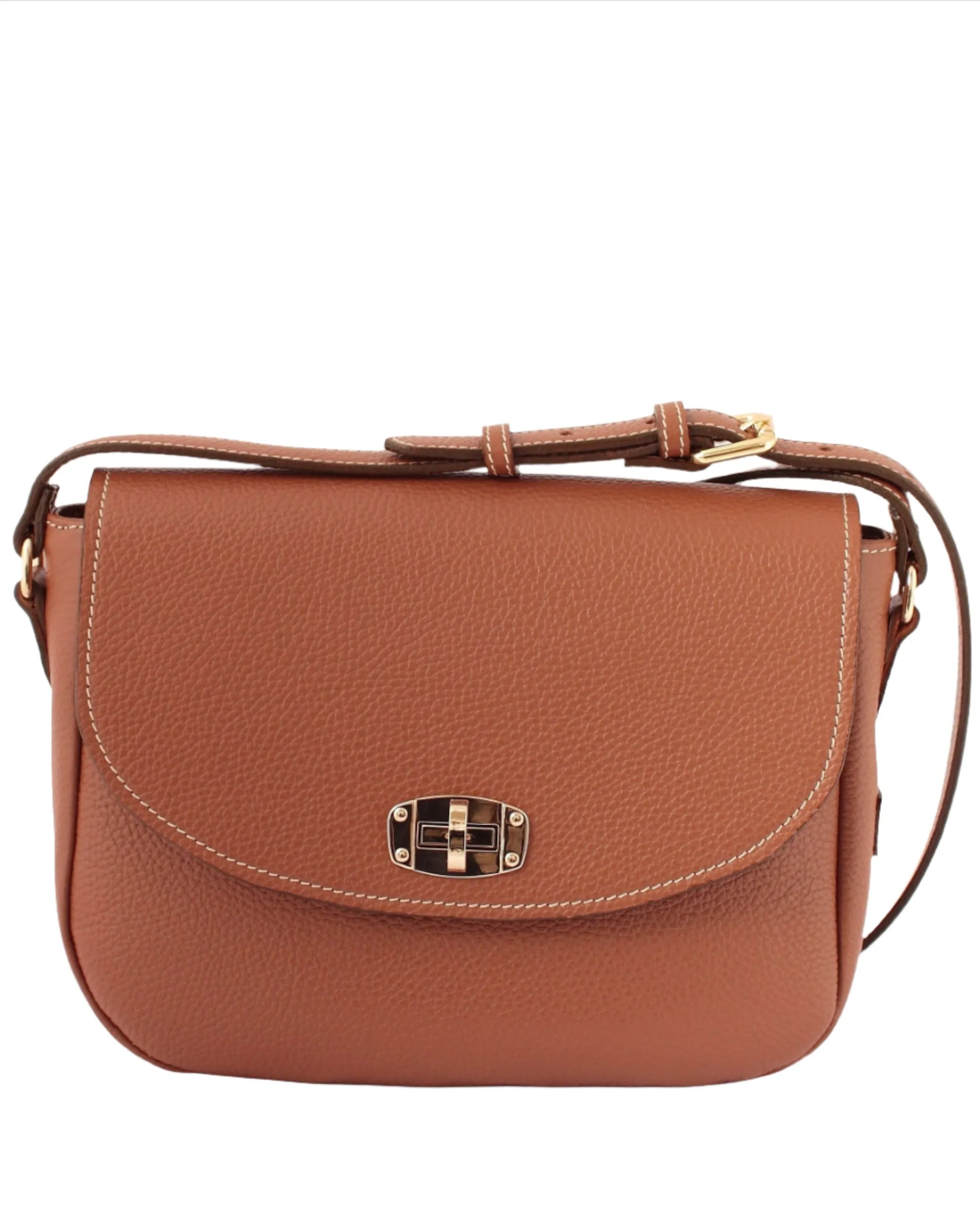Saddle Satchel Bag- Tan Calf Leather
