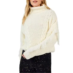 Sadie & Sage - Carter Fringe Sleeve Turtleneck Sweater