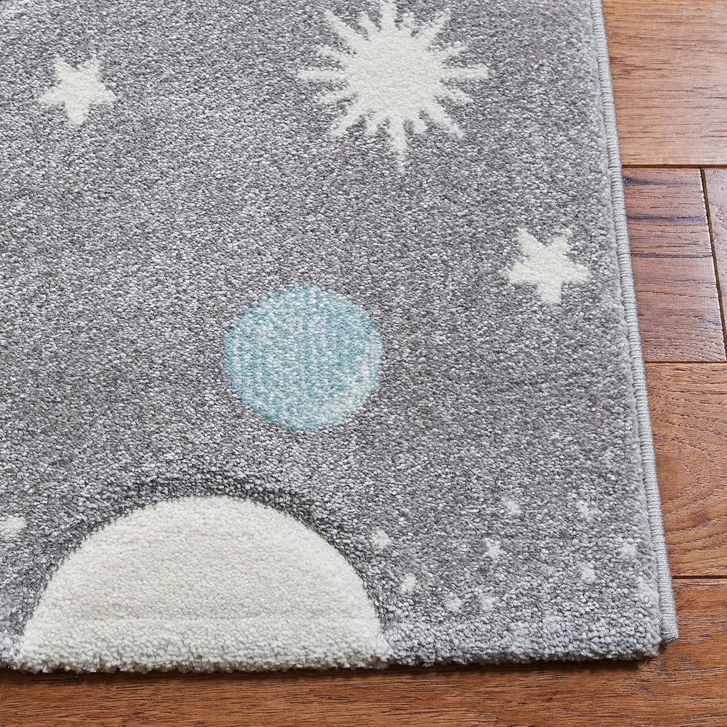 SAFAVIEH Area Rug 8x10 - Carousel Kids Collection - Large - Grey & Lavender, Non-Shedding & Easy Cleaning, Ideal for Boys & Girls in Playroom, Nursery, Bedroom (CRK103F)