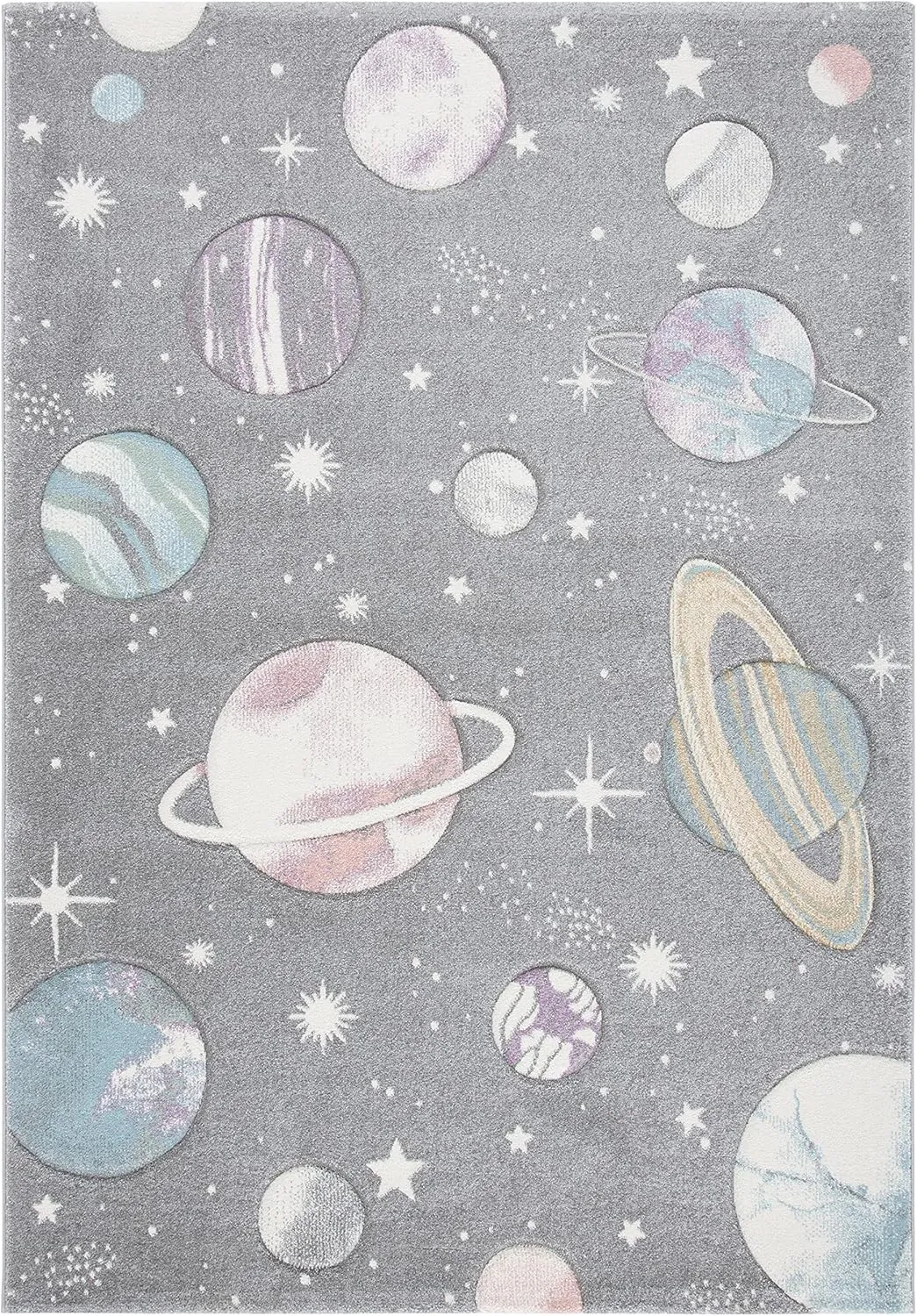 SAFAVIEH Area Rug 8x10 - Carousel Kids Collection - Large - Grey & Lavender, Non-Shedding & Easy Cleaning, Ideal for Boys & Girls in Playroom, Nursery, Bedroom (CRK103F)
