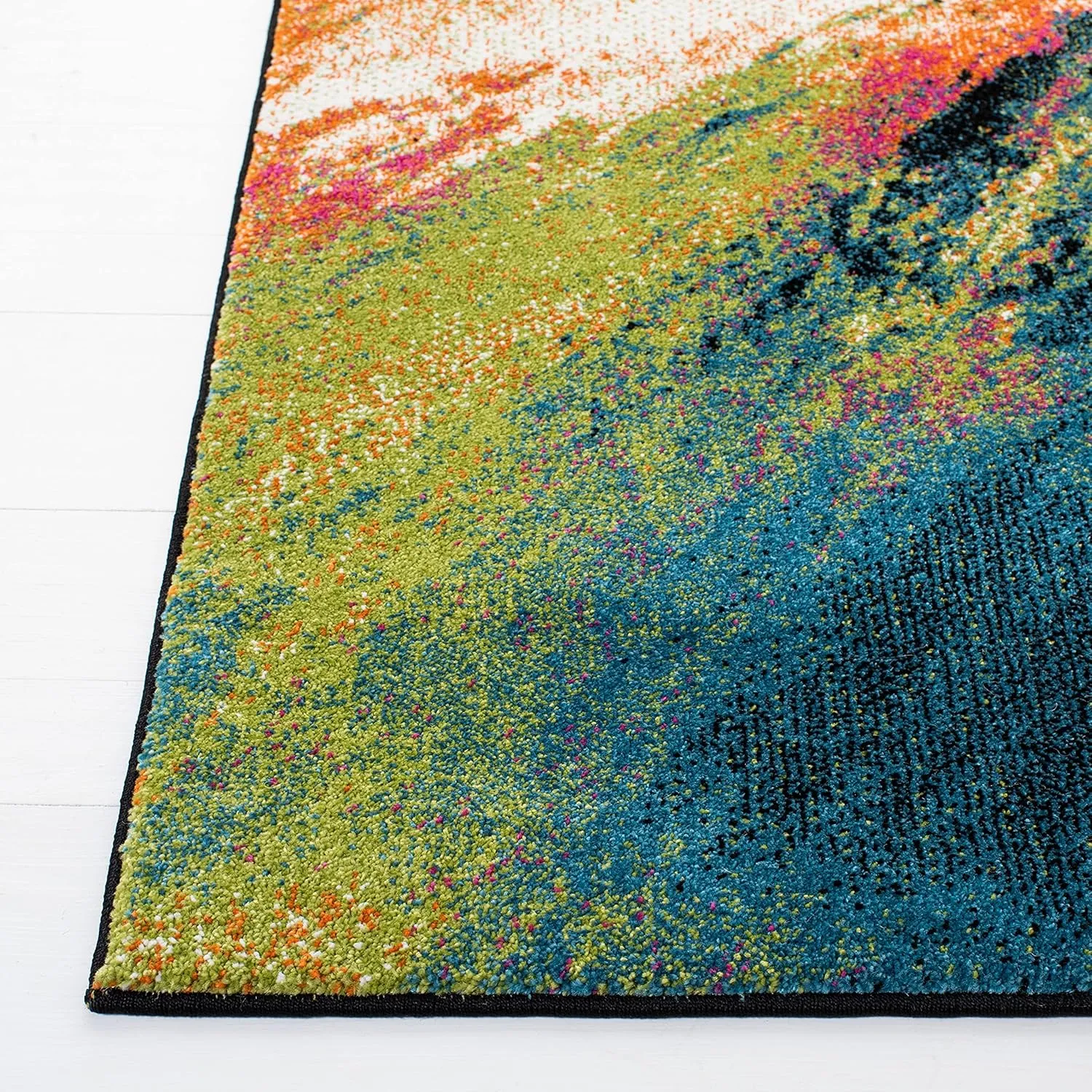 SAFAVIEH Galaxy Collection Area Rug - 9' x 12', Blue & Orange, Modern Abstract Design, Non-Shedding & Easy Care, Ideal for High Traffic Areas in Living Room, Bedroom (GAL117N)