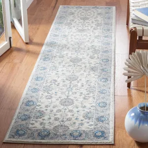 SAFAVIEH Sofia Collection 2'2" x 8' Ivory/Blue SOF330C Boho Tribal Oriental Distressed Non-Shedding Living Room Entryway Hallway Bedroom Foyer Accent Runner Rug