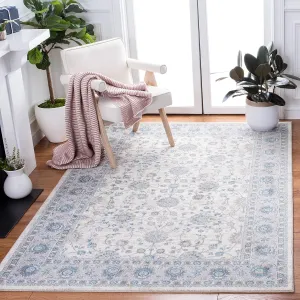 SAFAVIEH Sofia Collection 8' x 10' Ivory/Blue SOF330C Boho Tribal Oriental Distressed Non-Shedding Living Room Dining Bedroom Area Rug