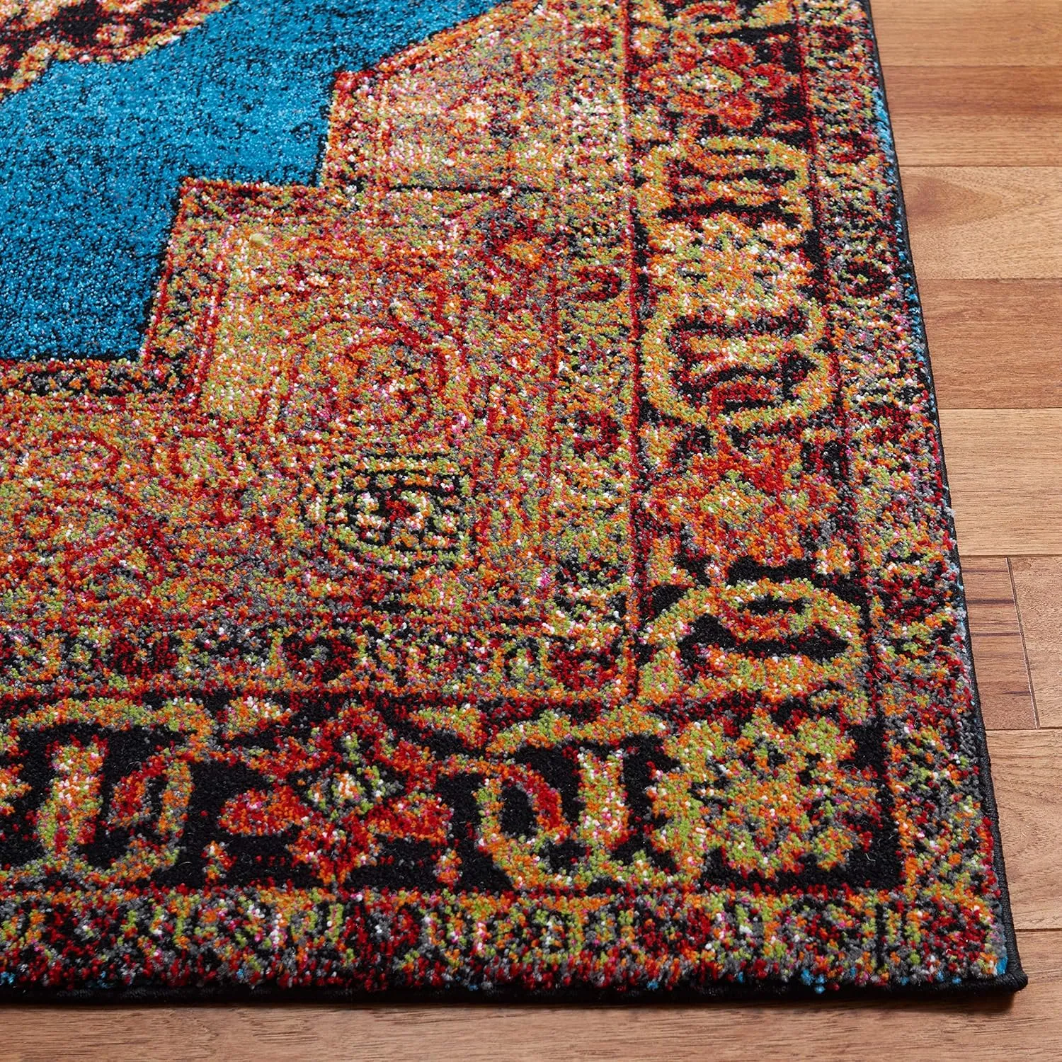 SAFAVIEH Vintage Hamadan Collection Runner Rug - 2'3" x 6', Gold & Light Blue, Traditional Oriental Design, Non-Shedding & Easy Care, Ideal for High Traffic Areas in Living Room, Bedroom (VTH219D)
