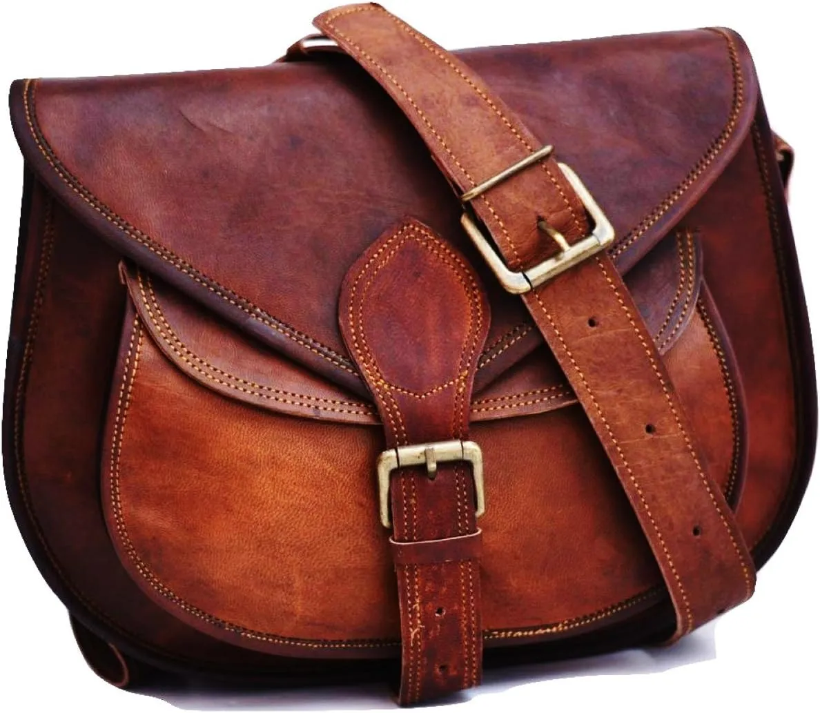 Satchel And Fable Handmade Vintage Crossbody Leather Bags for Women Shoulder Handbag