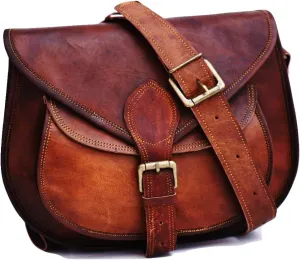 Satchel And Fable Handmade Vintage Crossbody Leather Bags for Women Shoulder Handbag
