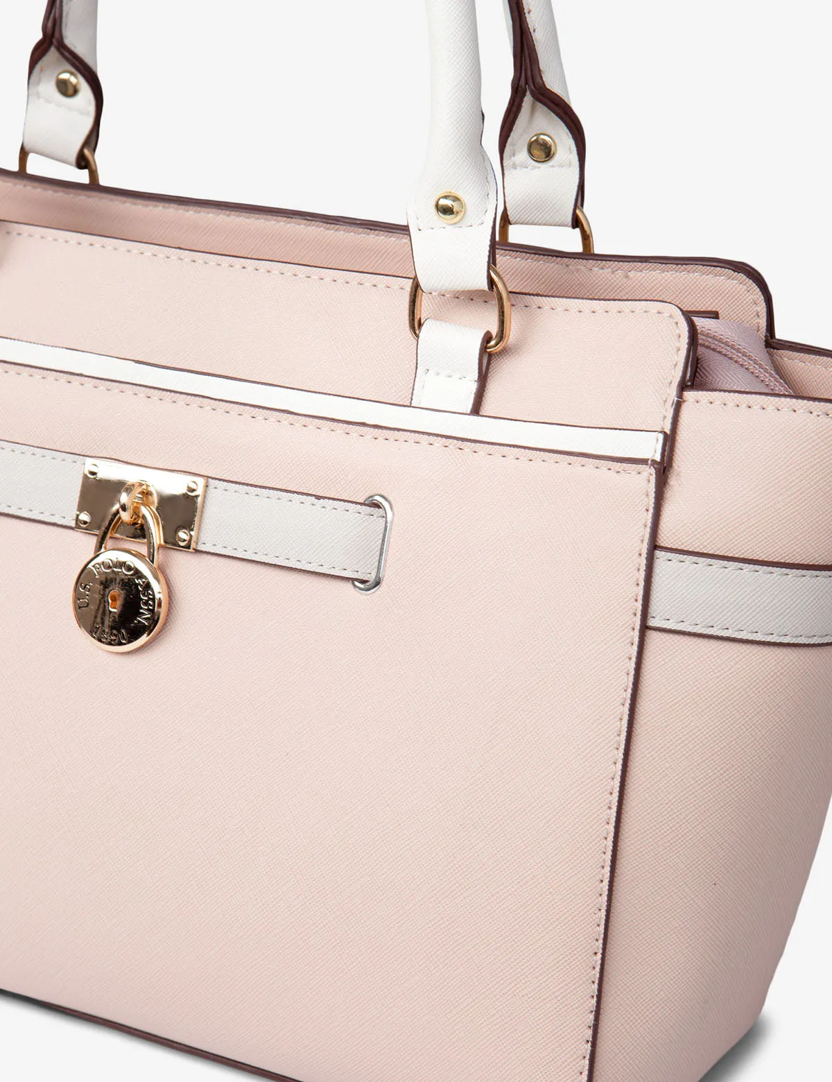 SATCHEL HAND BAG WITH BELTED LOCK