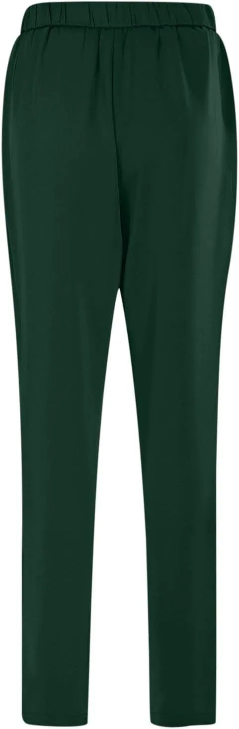 Satin Pants for Women High Waisted Pants Casual Loose Fitting Slacks with Imitation Silk Pockets Stretchy Trousers