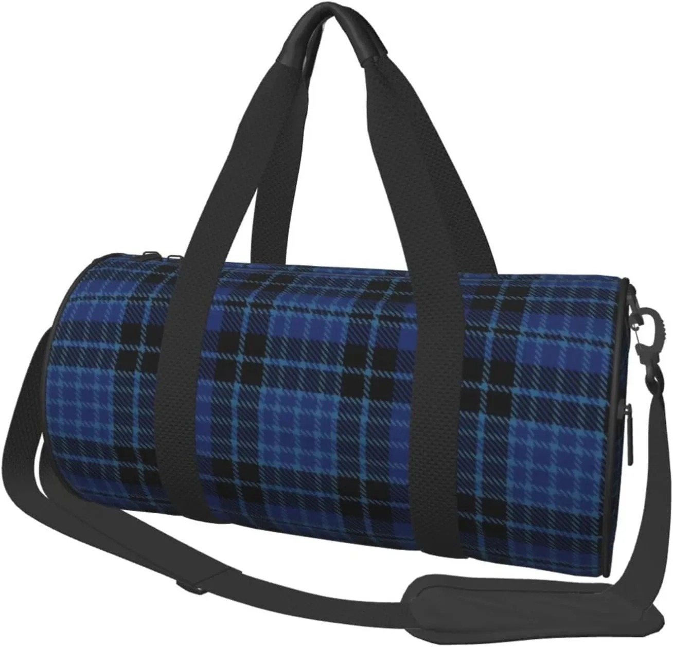 Scottish Clergy Blue Black White Tartan Sports Gym Duffel Bag For Men Women Weekender Travel Workout Training Handbag