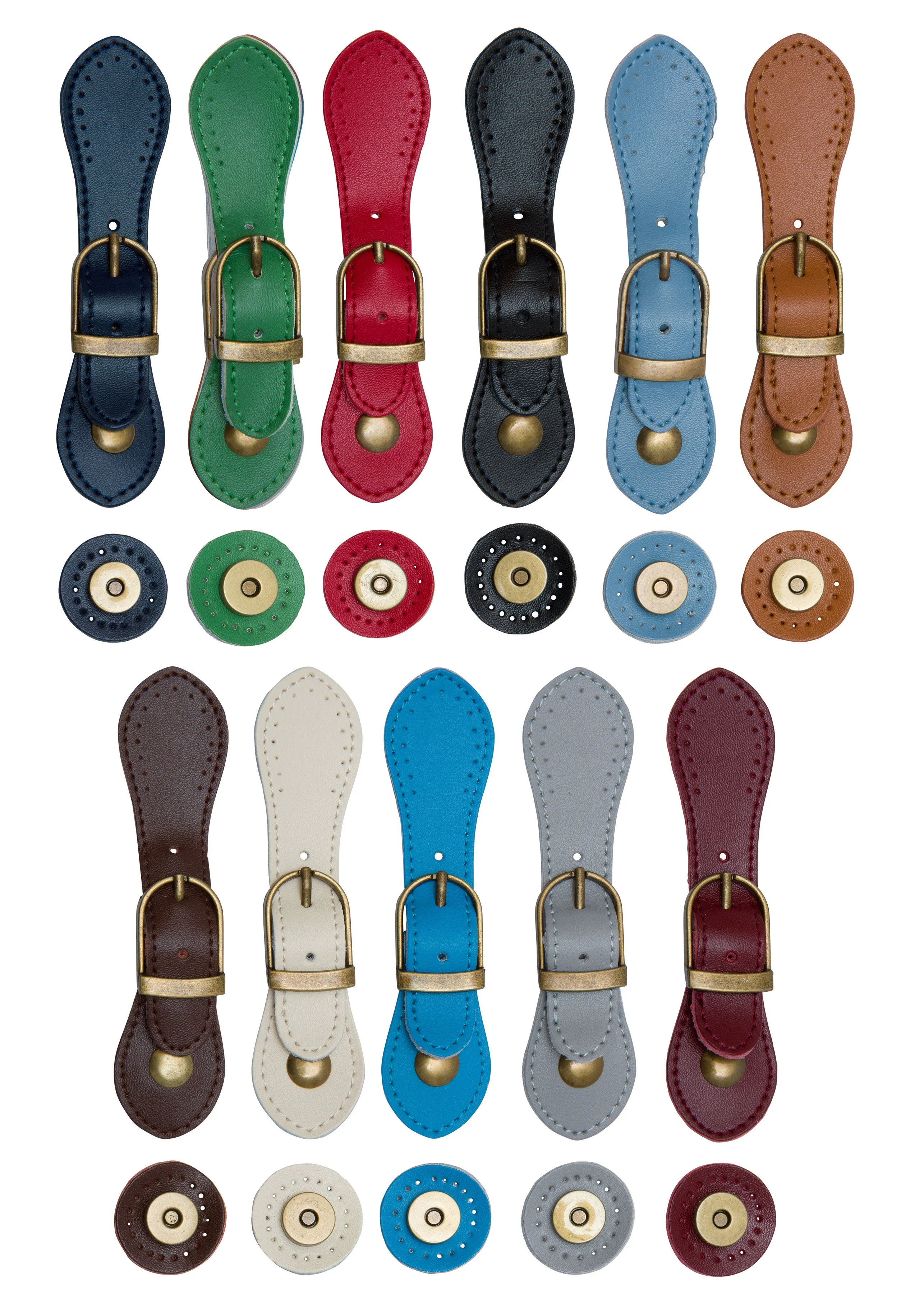 Sew On Genuine Leather Buckle Magnetic Closure Replacement