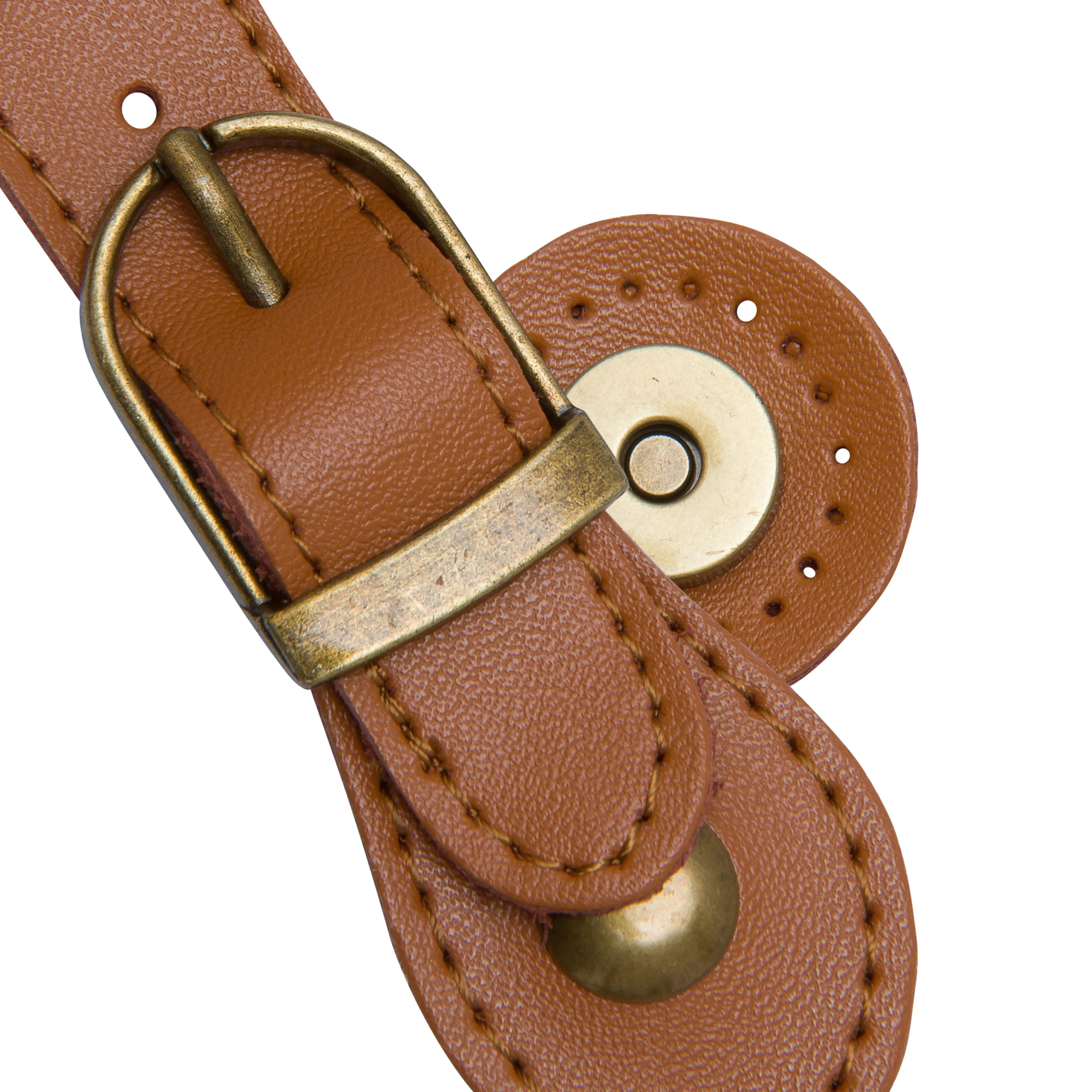 Sew On Genuine Leather Buckle Magnetic Closure Replacement