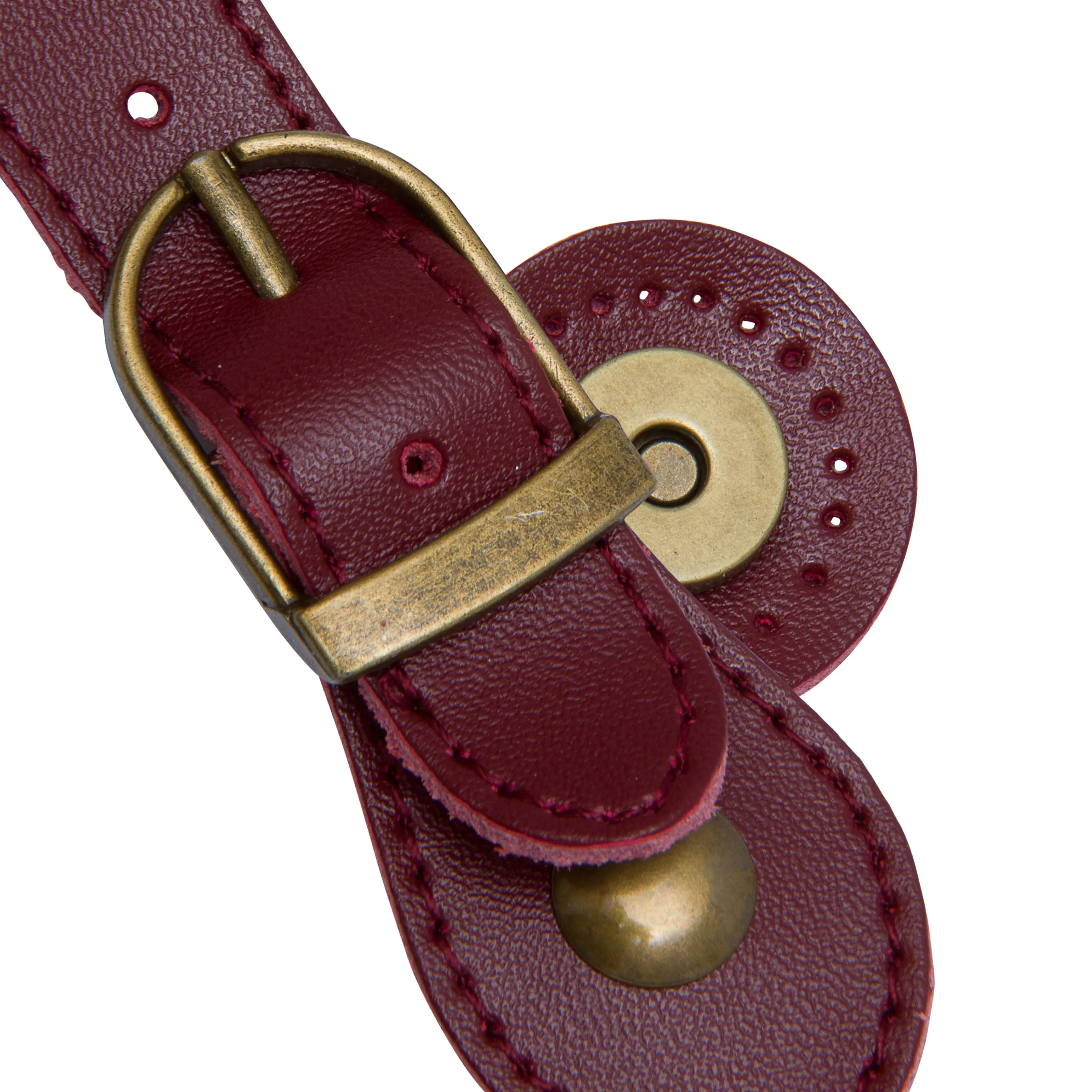 Sew On Genuine Leather Buckle Magnetic Closure Replacement