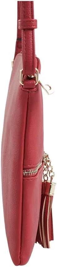 SG SUGU Lightweight Medium Crossbody Bag Shoulder Bag with Tassel and Zipper Pocket