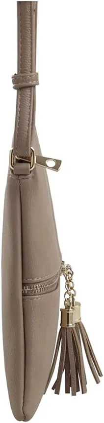 SG SUGU Lightweight Medium Crossbody Bag Shoulder Bag with Tassel and Zipper Pocket
