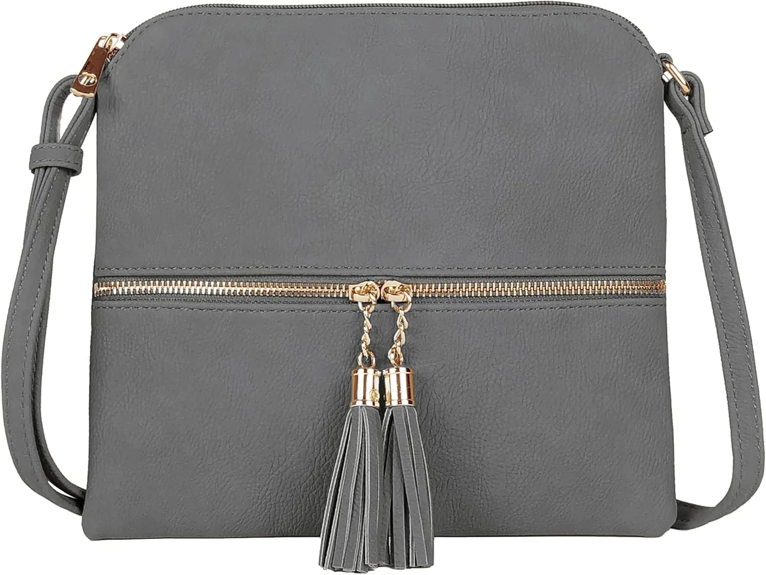 SG SUGU Lightweight Medium Crossbody Bag Shoulder Bag with Tassel and Zipper Pocket