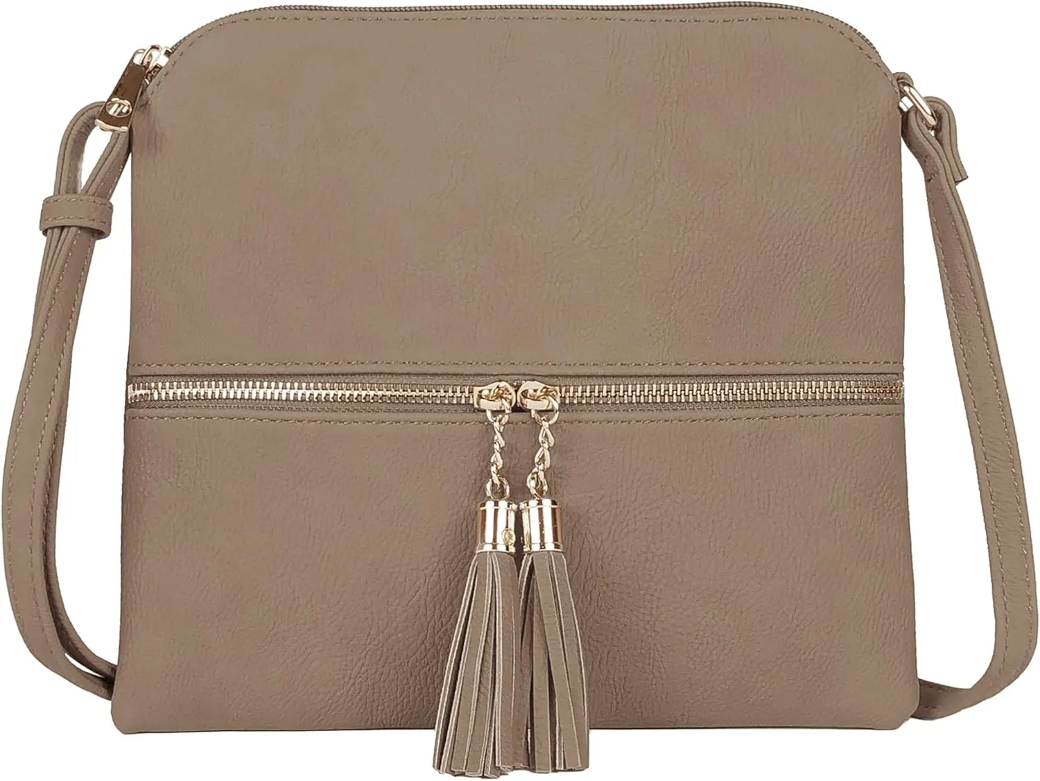 SG SUGU Lightweight Medium Crossbody Bag Shoulder Bag with Tassel and Zipper Pocket