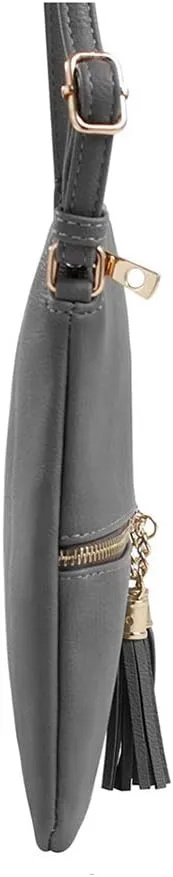 SG SUGU Lightweight Medium Crossbody Bag Shoulder Bag with Tassel and Zipper Pocket