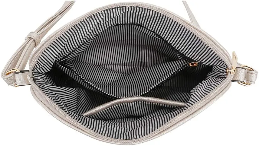 SG SUGU Lunar Lightweight Medium Dome Crossbody Bag Shoulder Bag with Tassel | Zipper Pocket | Adjustable Strap