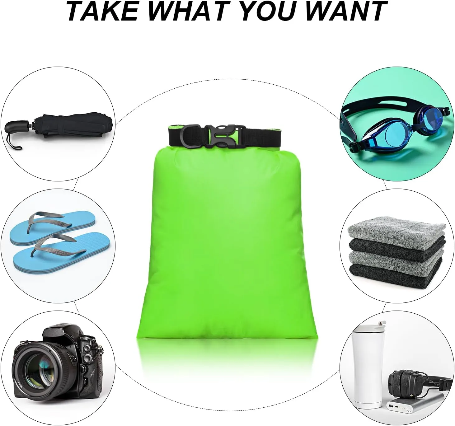 Shappy 12 Pcs Waterproof Dry Bag Set 6 Sizes Lightweight Sacks and Long Adjustable Shoulder Strap Outdoor Water Proof Keep Gear Dry Bag Stuff Sacks for Backpacking, Boating, Hiking, Camping (Dark)