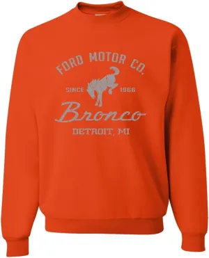 Shark & Hammer Ford Motor Co Detroit Michigan, Classic Bronco 1966 Cars and Trucks Crewneck Sweatshirt